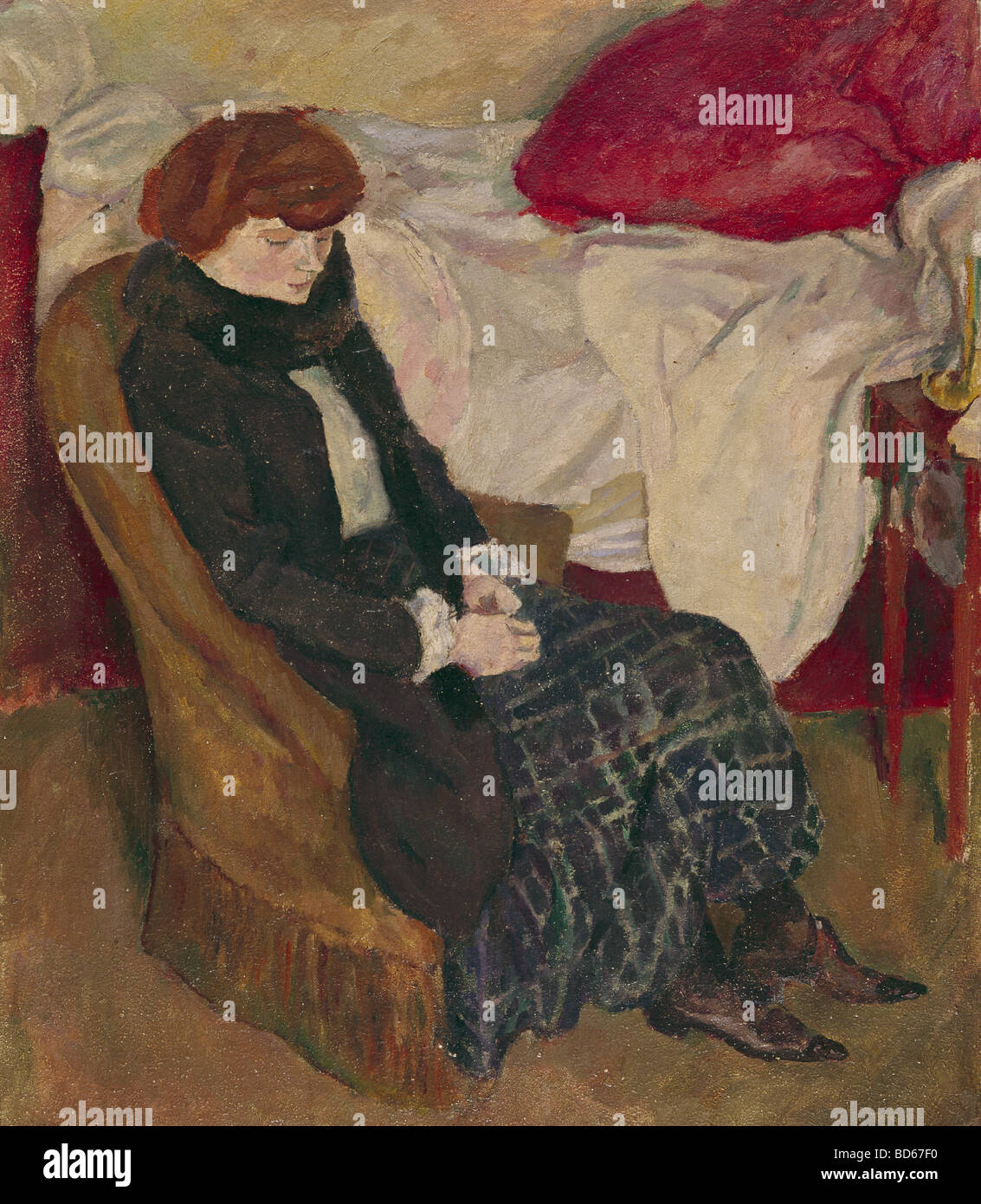 fine arts, Pascin, Jules (1885 - 1930), 'Poverty', Saarlandmuseum, Saarbrucken, impressionism, woman, 20th century, Stock Photo