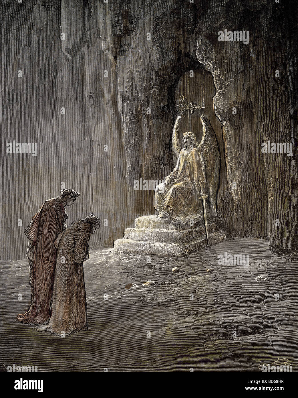 Oil Painting Replica Dante and Virgil at the Gates of Hell