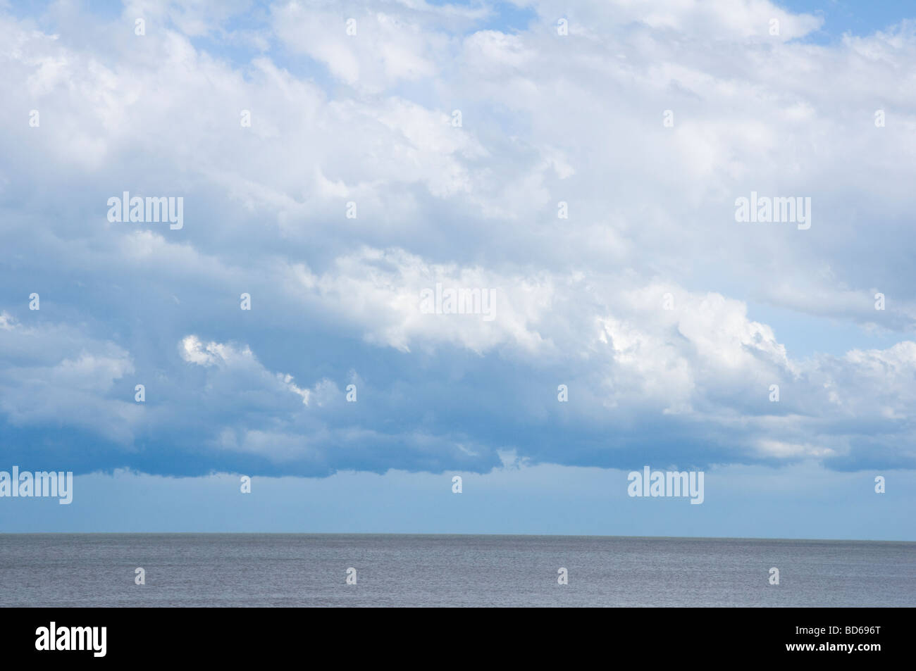 Clouds forming over the sea.  (off the Suffolk Coast, England, near to Dunwich) Stock Photo