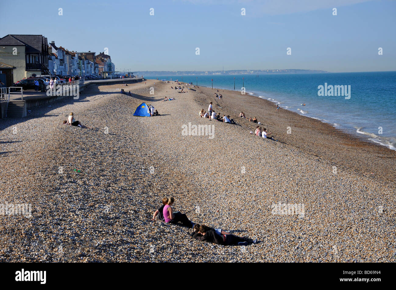 Beach and promenade, Deal, Kent, England, United Kingdom Stock Photo