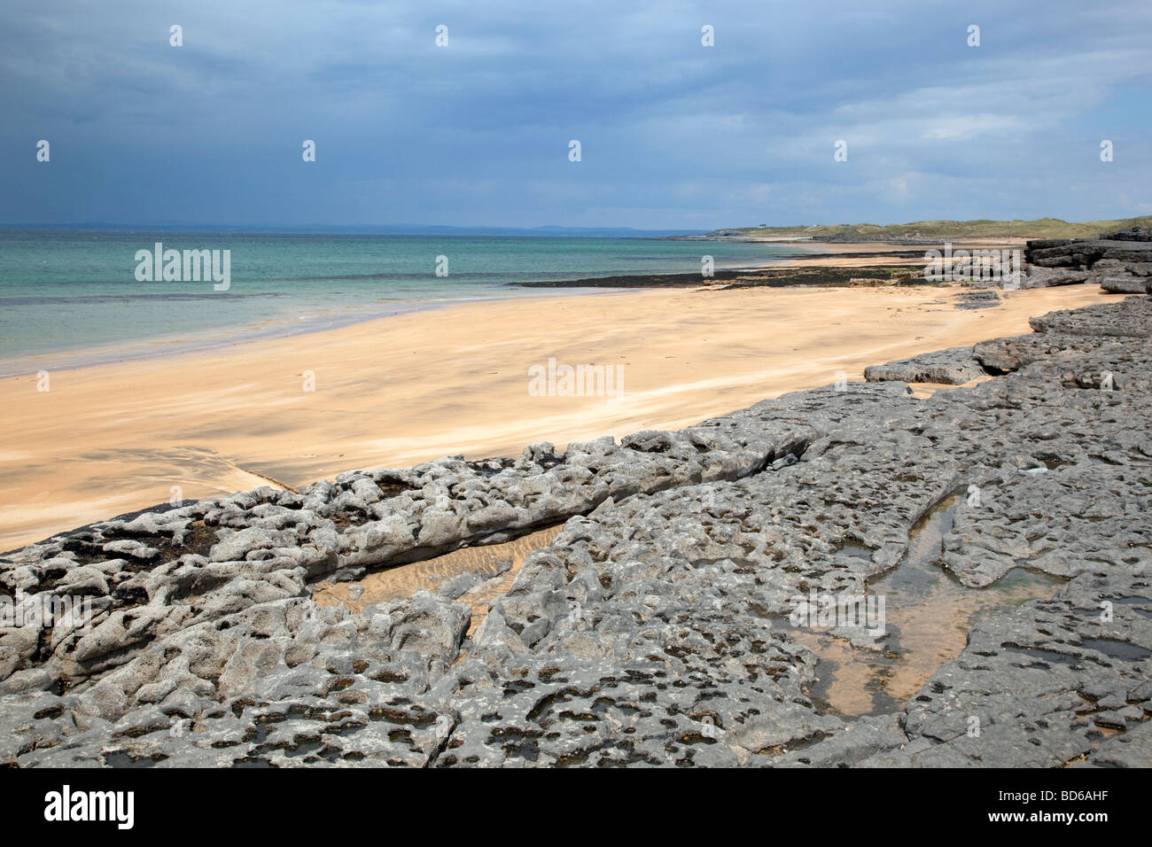 beach and rocks at fanore county clare Stock Photo