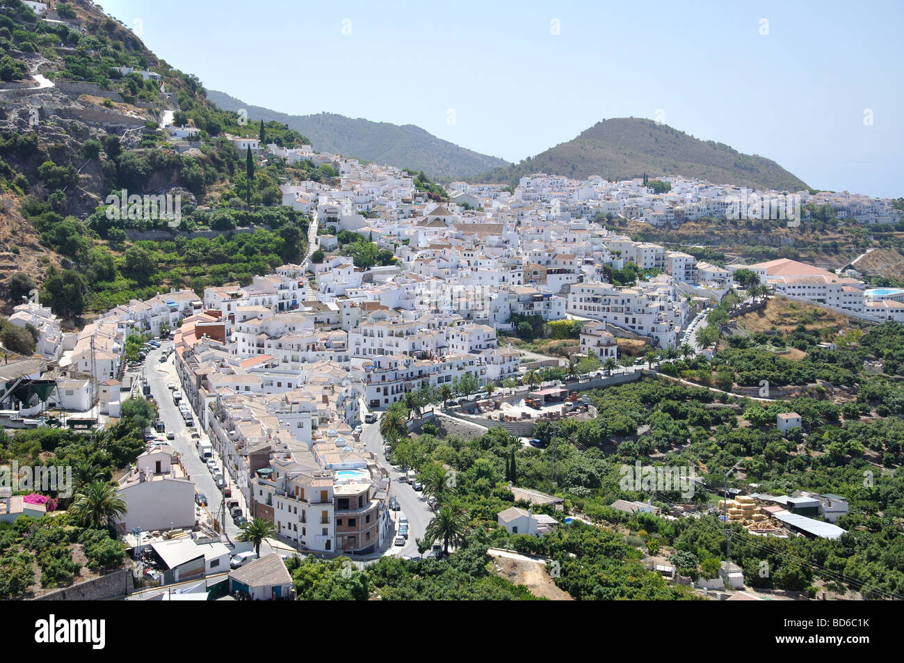 View of pretty Andalusian village of Frigiliana, Costa del Sol, Malaga Province, Andalucia, Spain Stock Photo