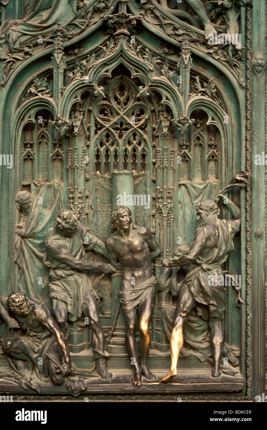 Panels Of Bronze Doors Duomo Di Milan Milan Cathedral Milan Lombardy ...