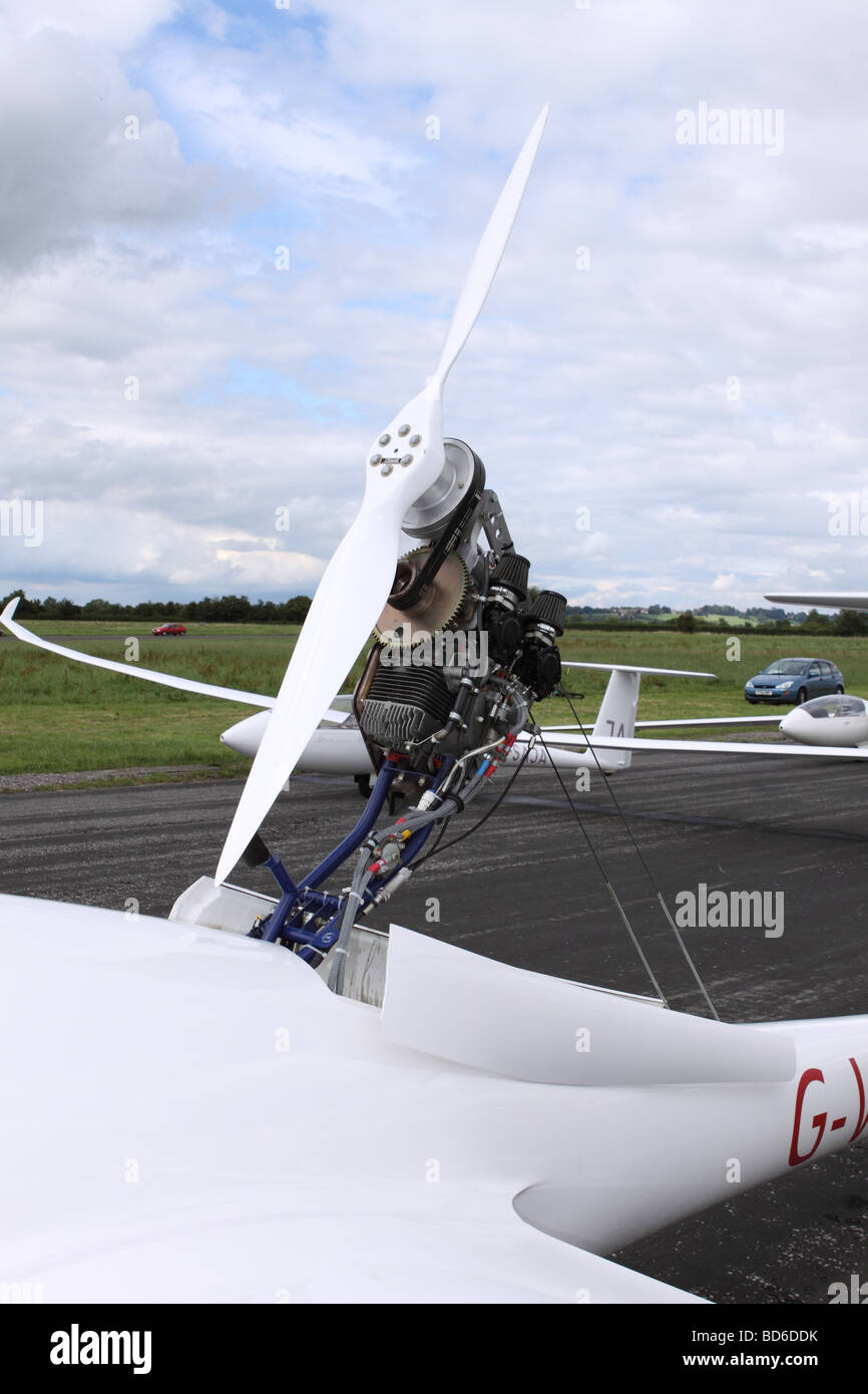 Modern glider with its own pop up flight sustainer and self launch engine Stock Photo