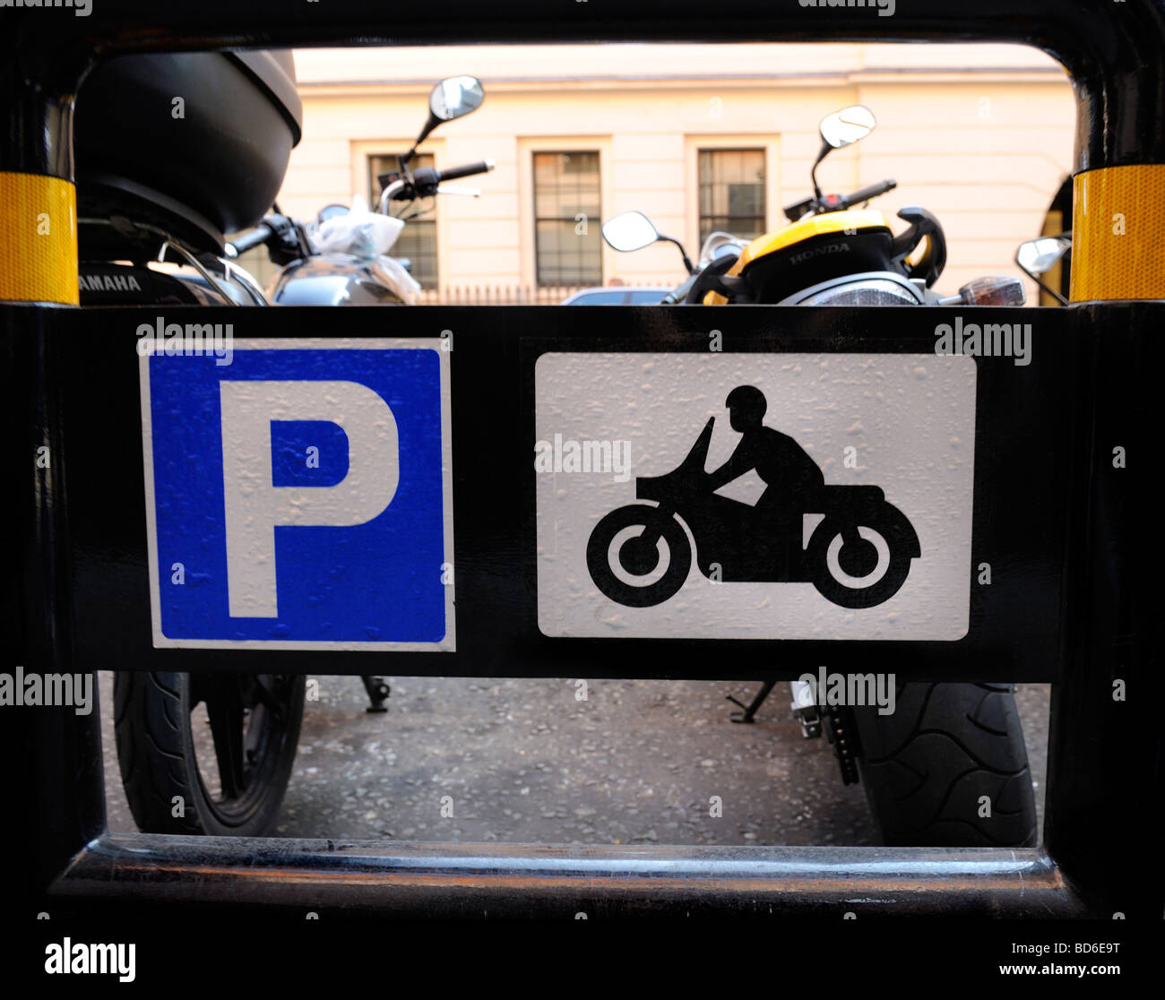 Motorcycle Parking Only Sign Stock Photo
