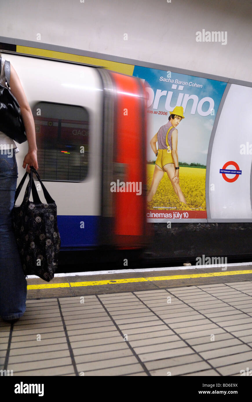 Bruno Film Poster on London Underground London Britain Stock Photo