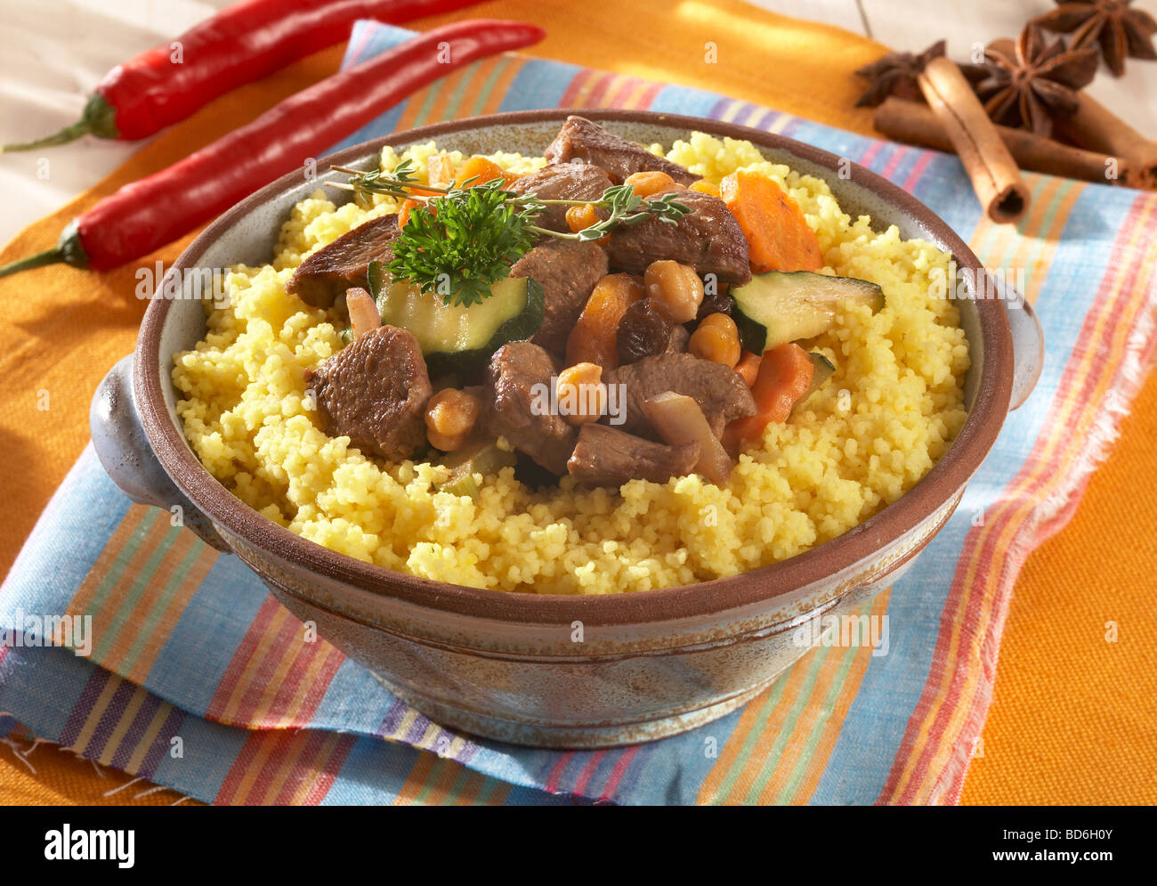 Moroccan Lamb with Couscous Stock Photo - Alamy