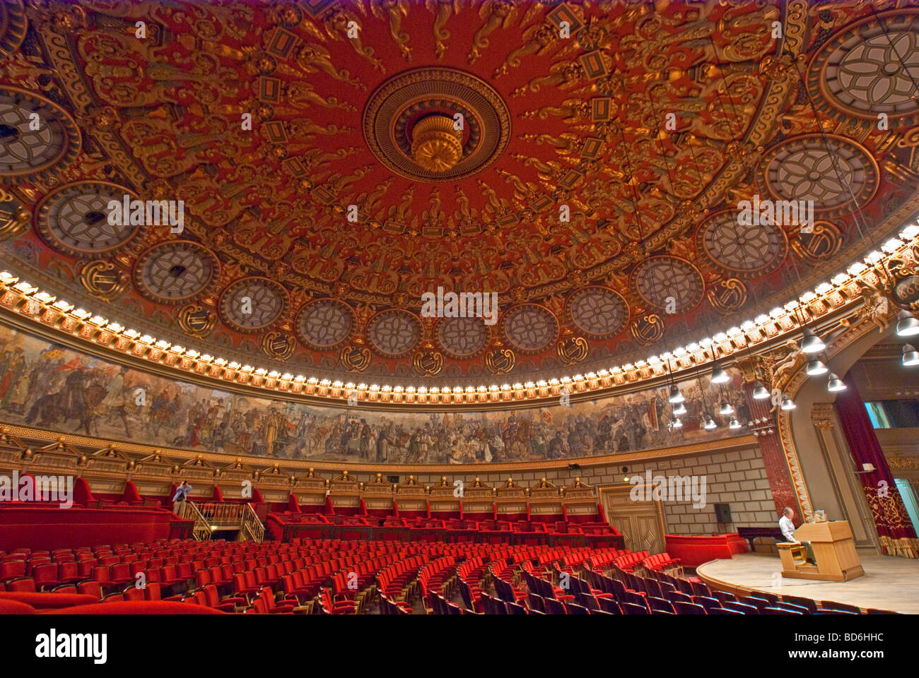 Bucharest's Romanian Athenaeum Concert Hall, in neoclassical style Stock Photo