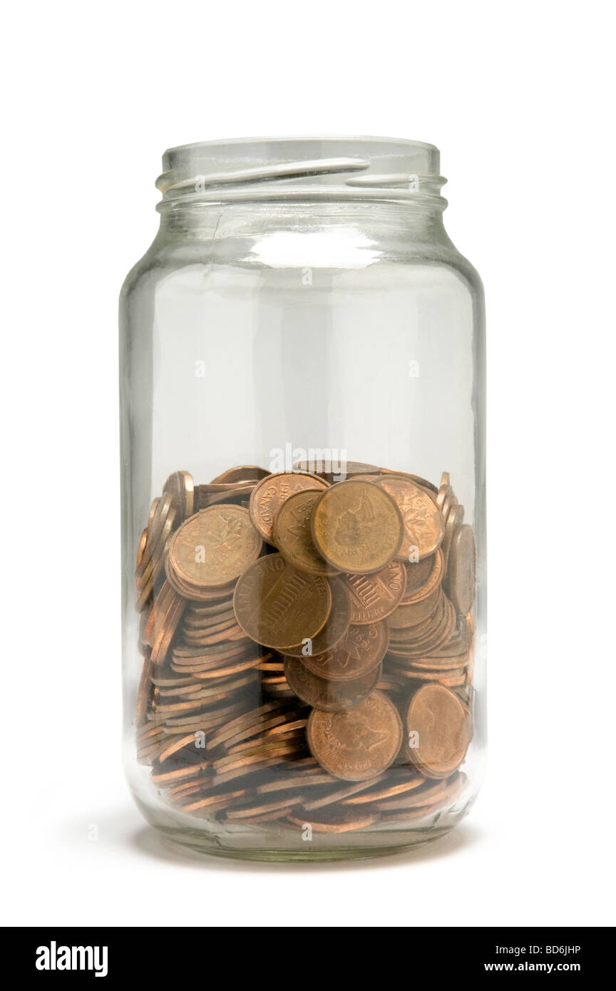 Jar full pennies hi-res stock photography and images - Alamy