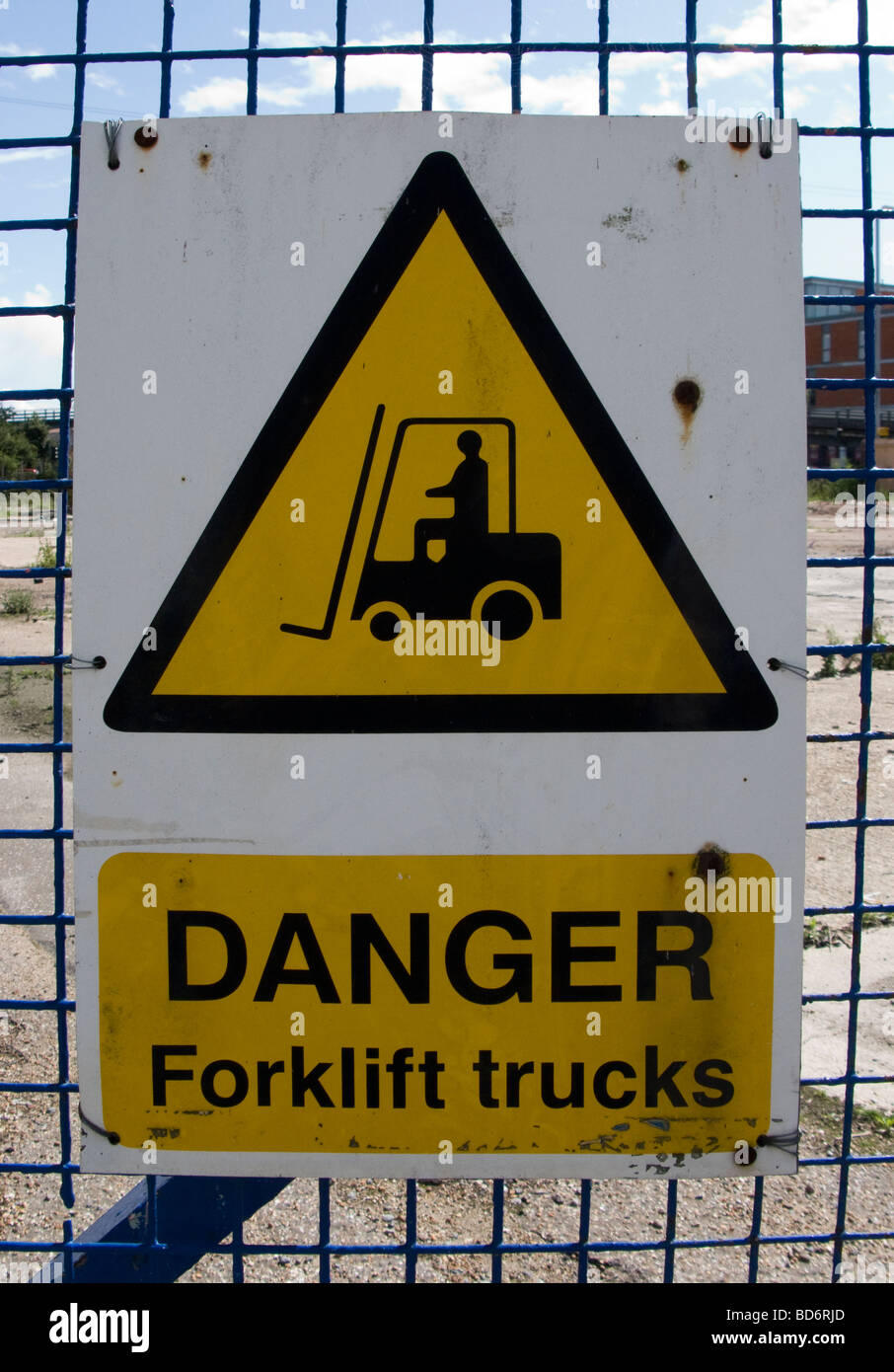 forklift truck sign Stock Photo