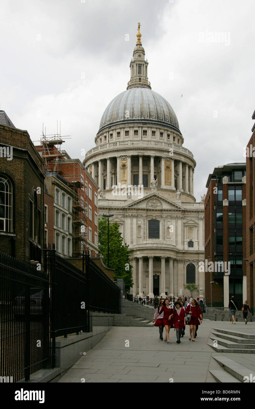 St Paul's Cathedral. View from Peter's Hill, London, UK Stock Photo
