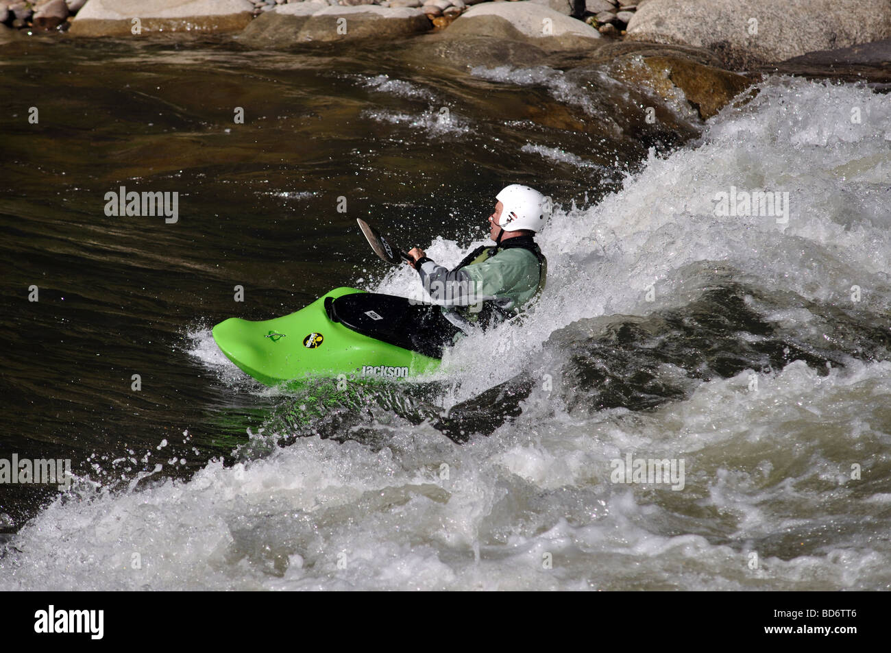 Whitewater kayaking in Boulder Canyon, Colorado Stock Photo Alamy