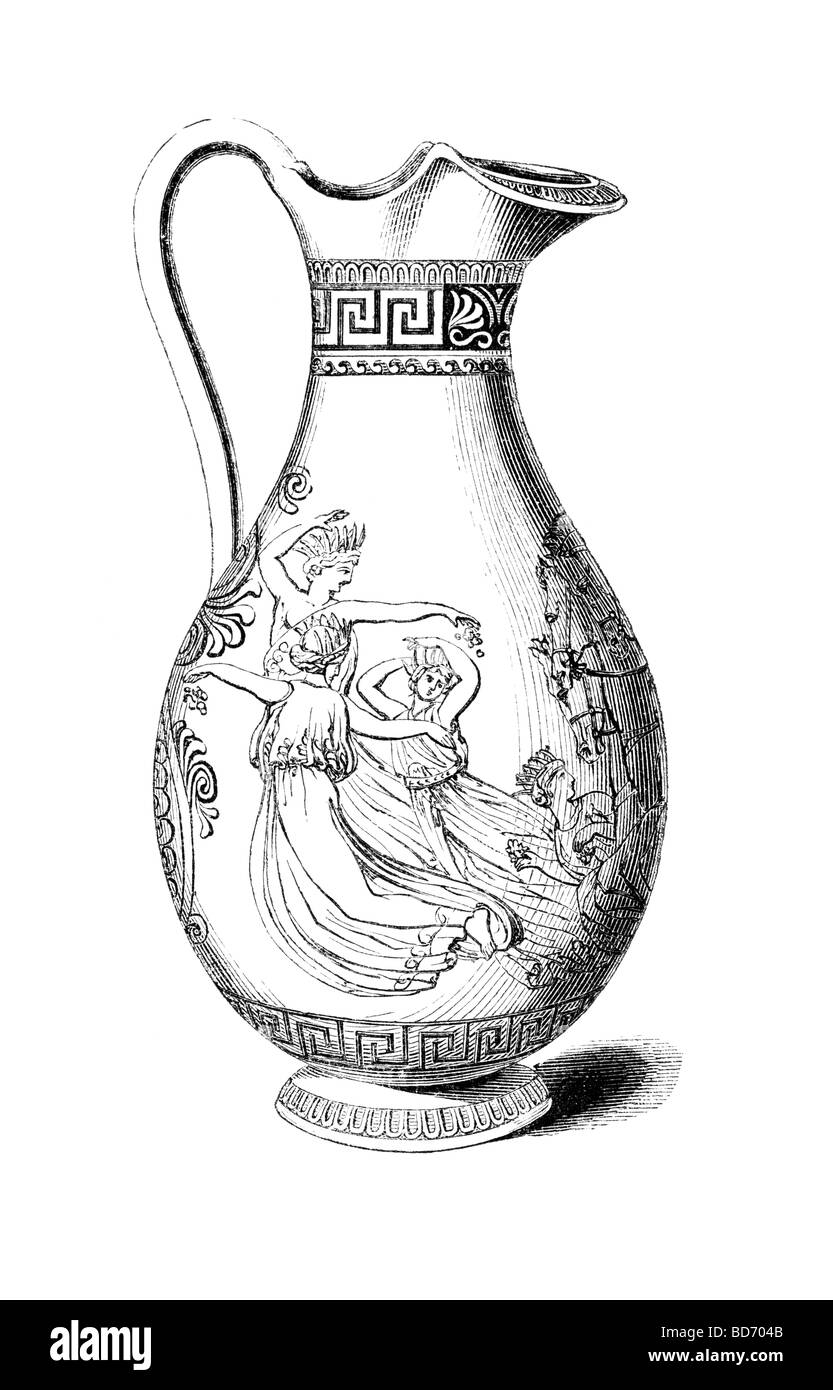 Ewer of Greek Style--Antique Ceramic Illustration Stock Photo
