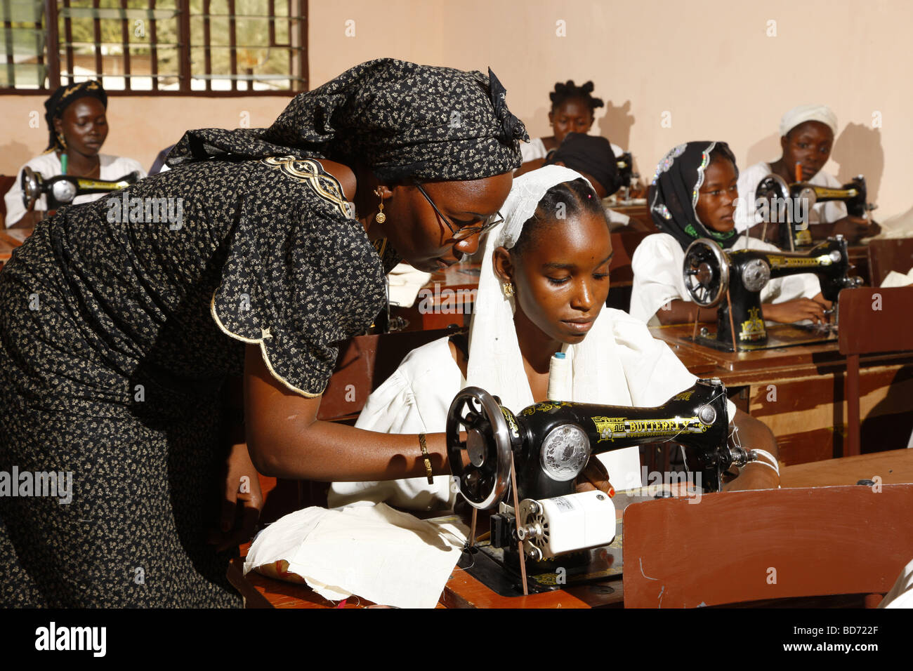 Women using sewing machines, training centre, Maroua, Cameroon, Africa