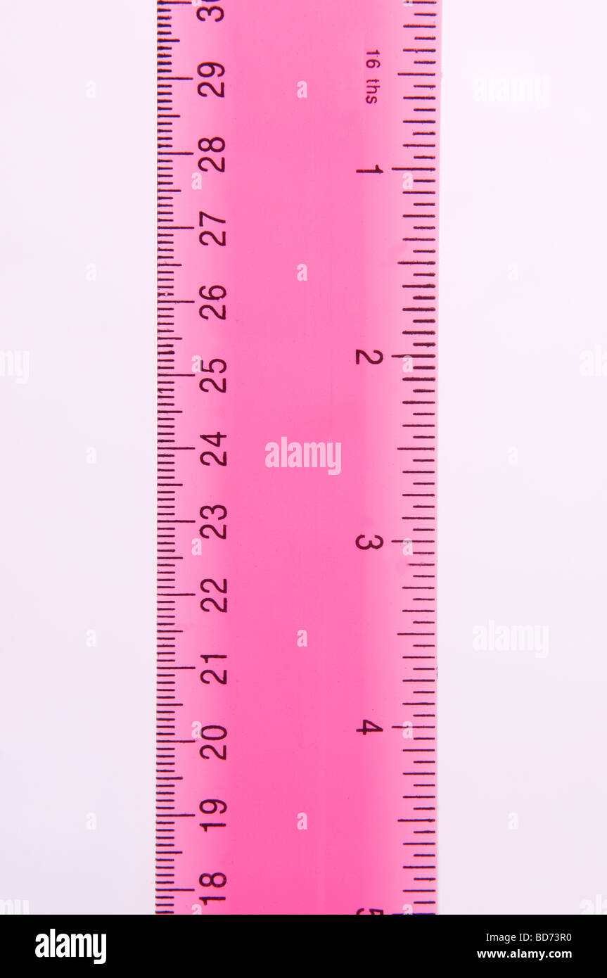 Clear pink ruler Stock Photo