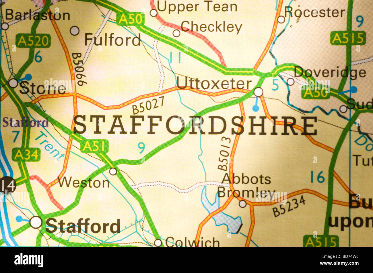 Staffordshire Area Map