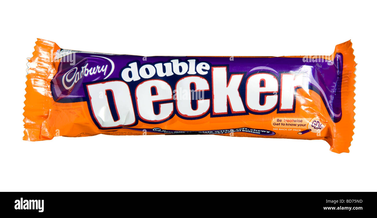 Cadbury Double Decker Chocolate Bar Shot In Studio Stock Photo