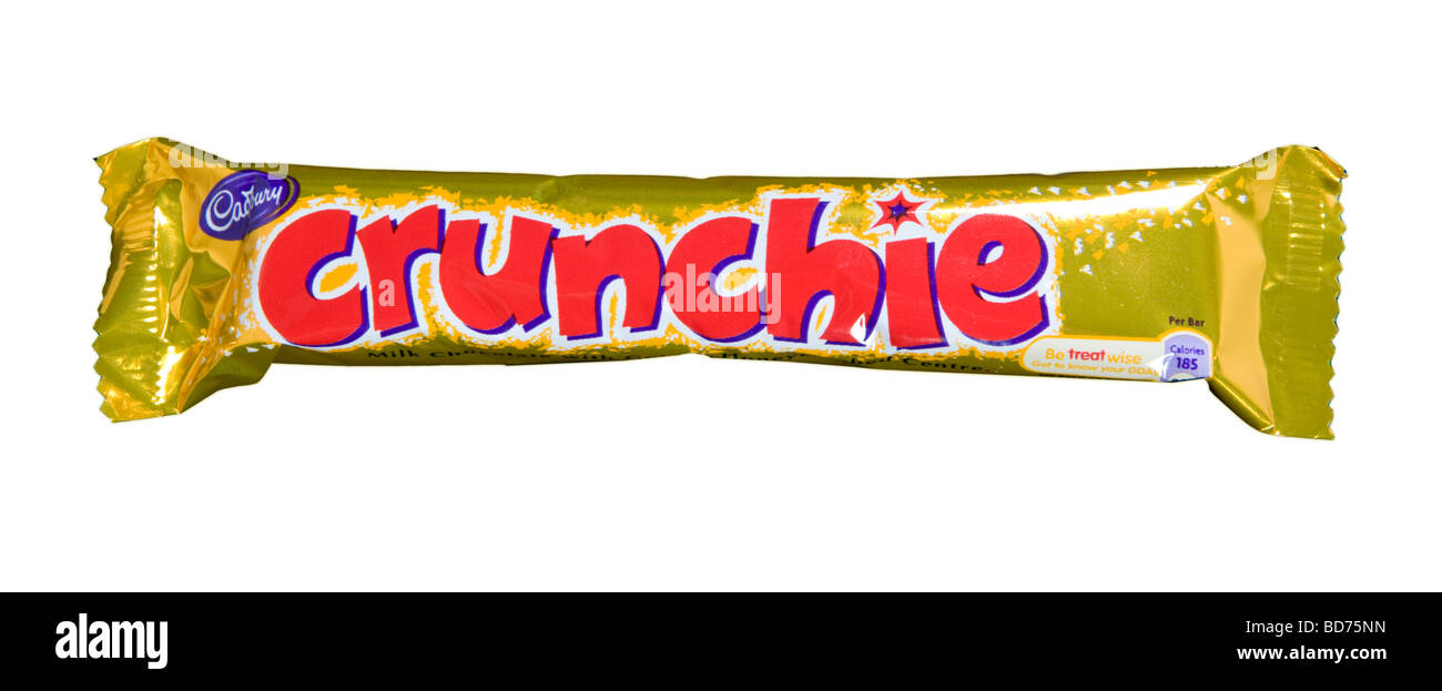 Cadbury Crunchie Chocolate Bar Shot In Studio Stock Photo