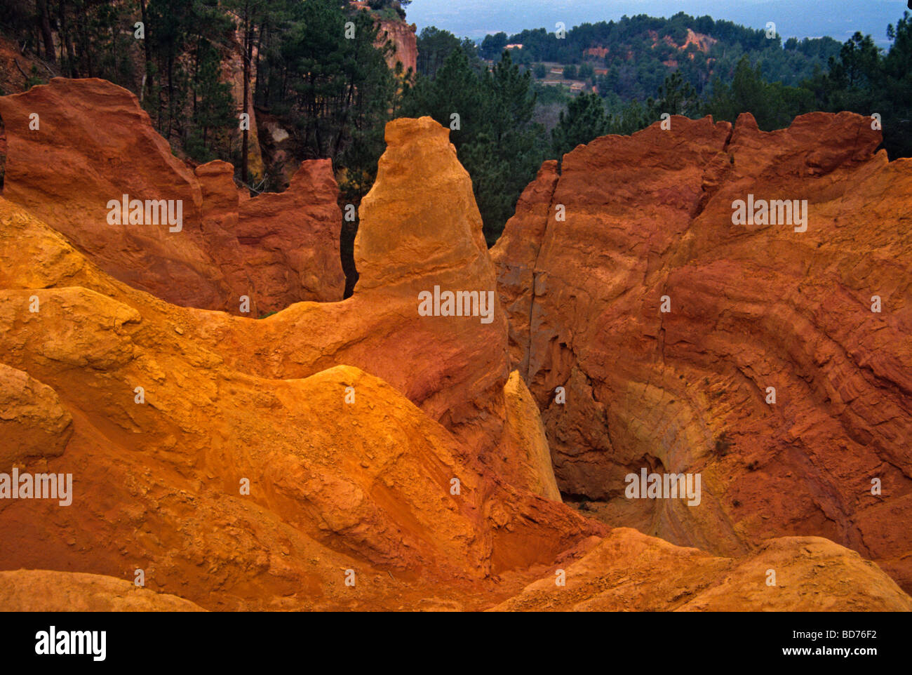 Orche Rocks Image The Ochre rocks of Roussillon with their rich gold colouring Stock ...