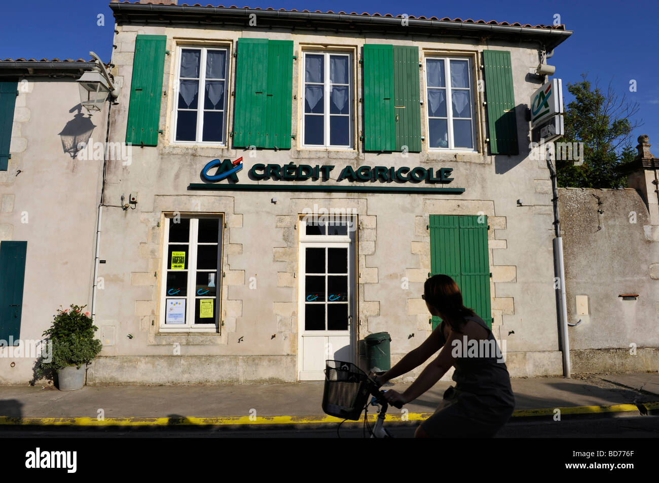 holiday, France, Ille de Re, bank credit agricole Stock Photo