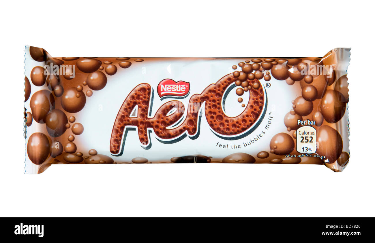 Nestle Aero Chocolate Bar Shot In Studio Stock Photo
