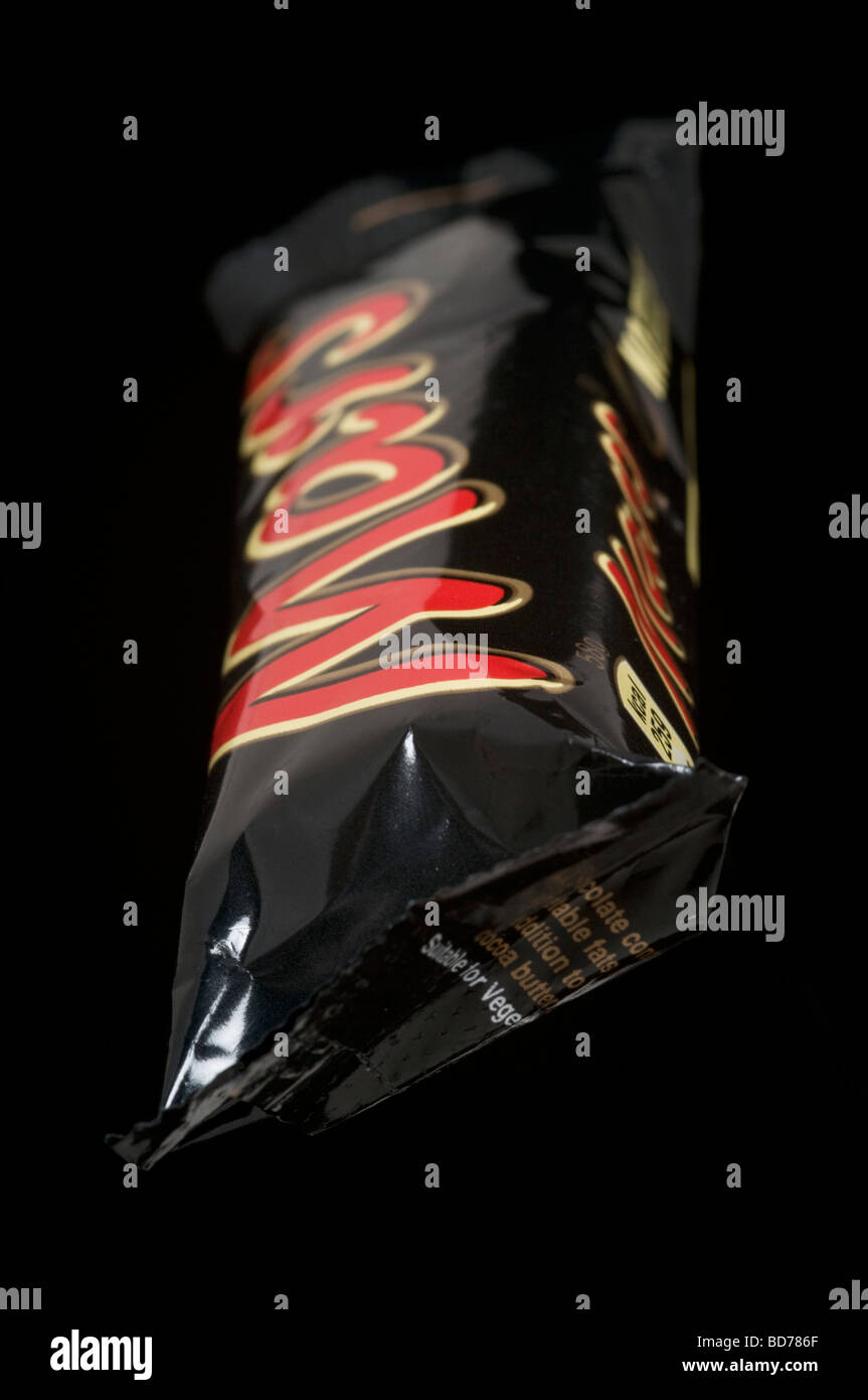Mars Bar Wrapper Shot On Black Background Stock Photo