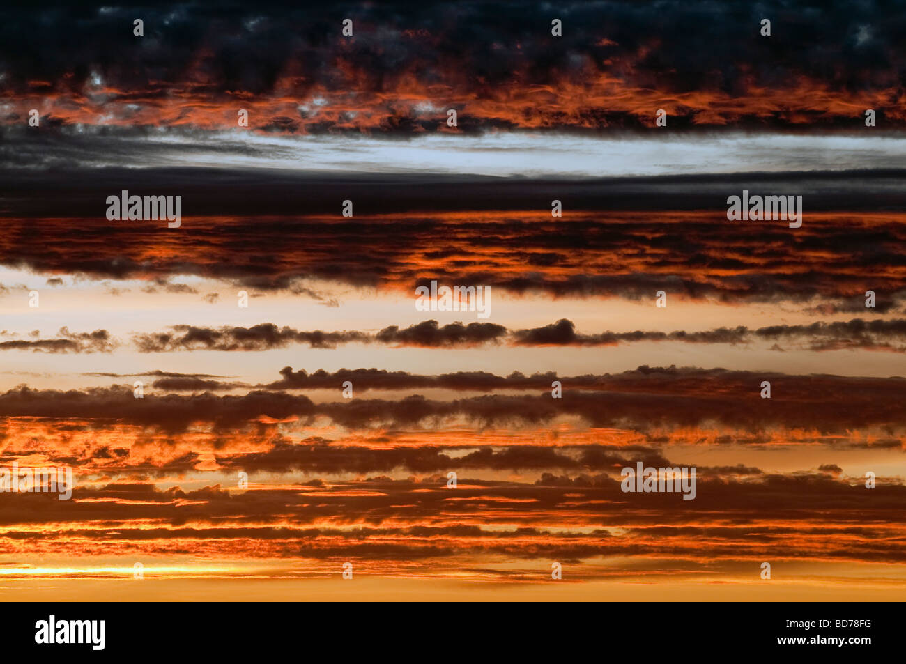 Dawn / sunrise / first light with Cumulus and Altocumulus clouds