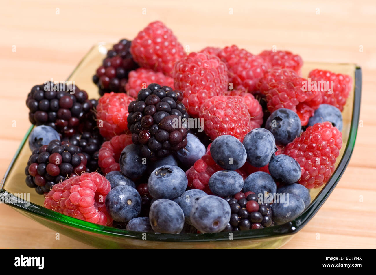 Dish of mixed berries Stock Photo