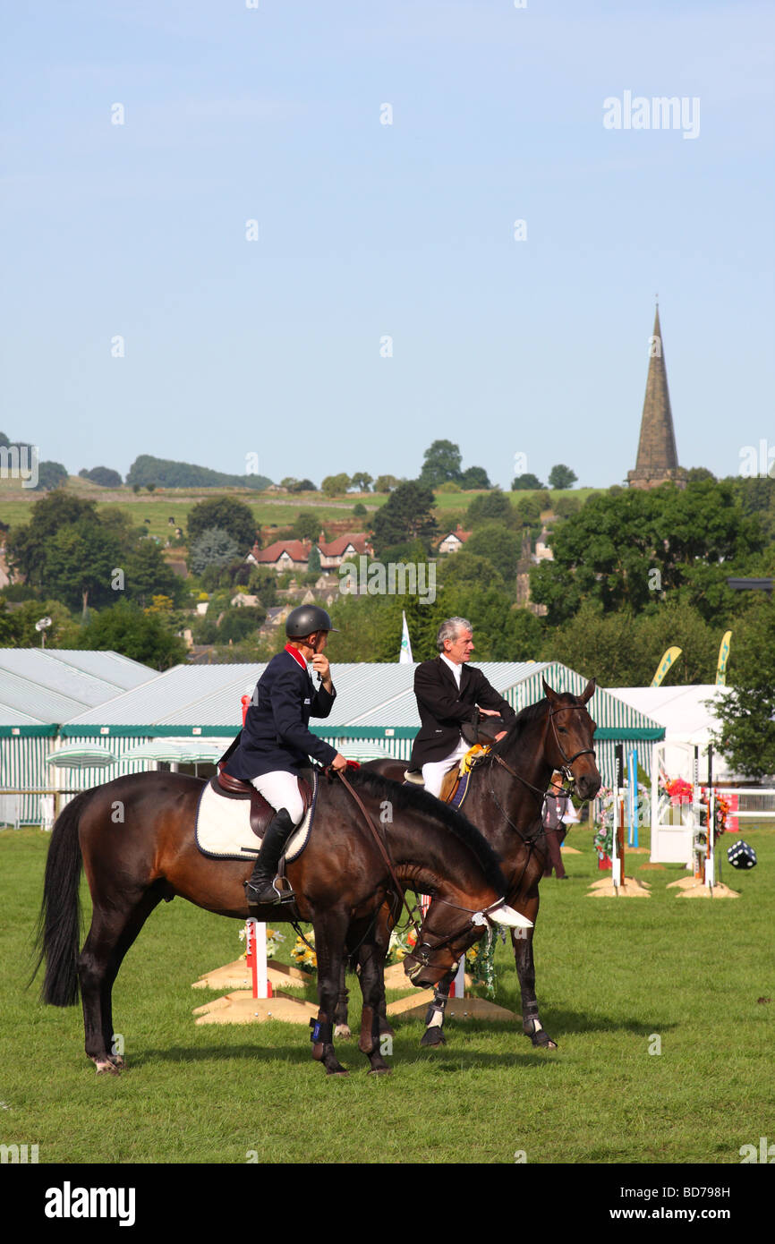 Show jumping at the Bakewell Show, Bakewell, Derbyshire, England, U.K. Stock Photo