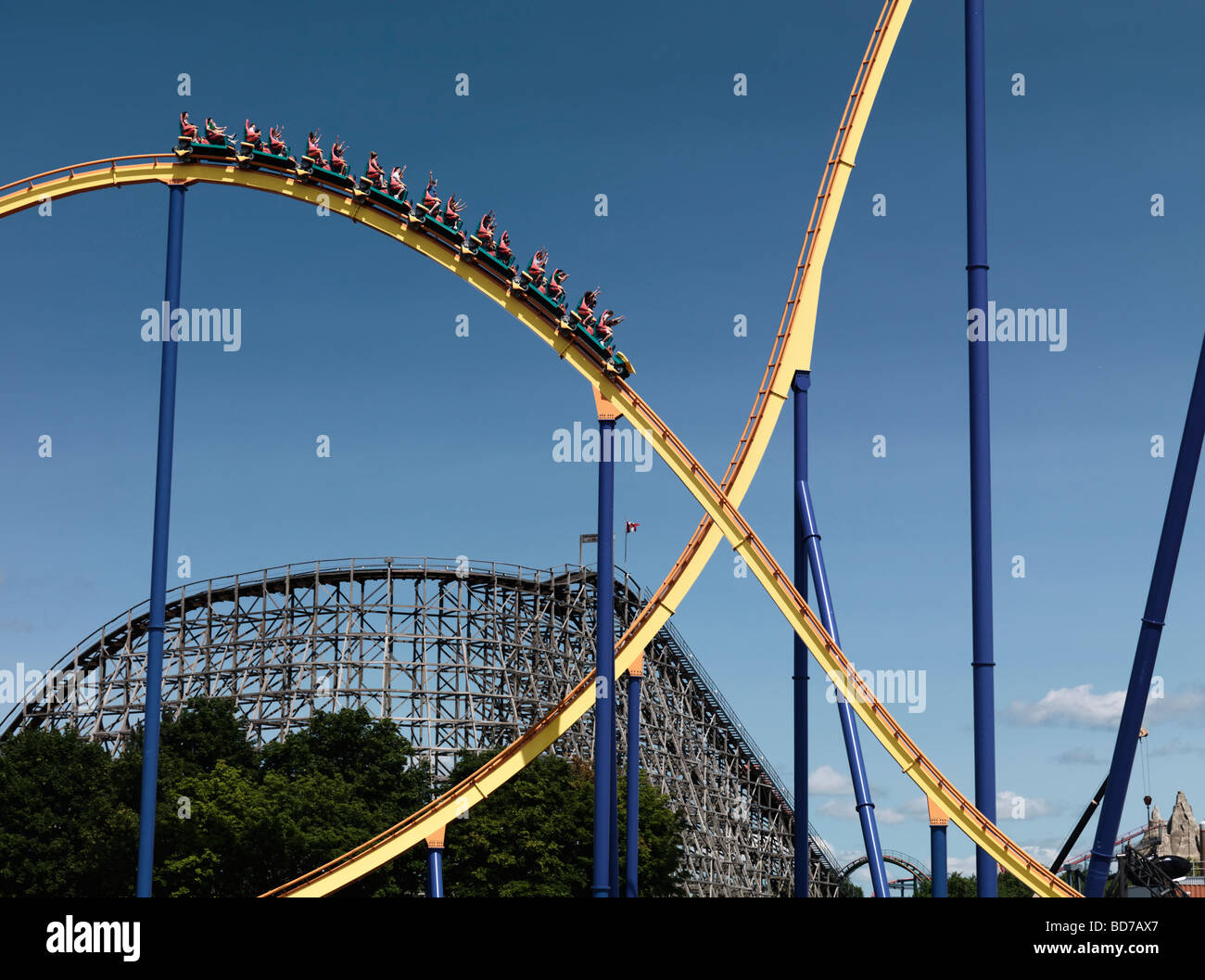 Behemoth roller coaster at Canada's Wonderland amusement park Stock