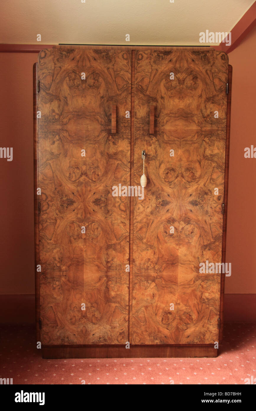 Burr Walnut Art Deco Wardrobe Stock Photo 25363677 Alamy