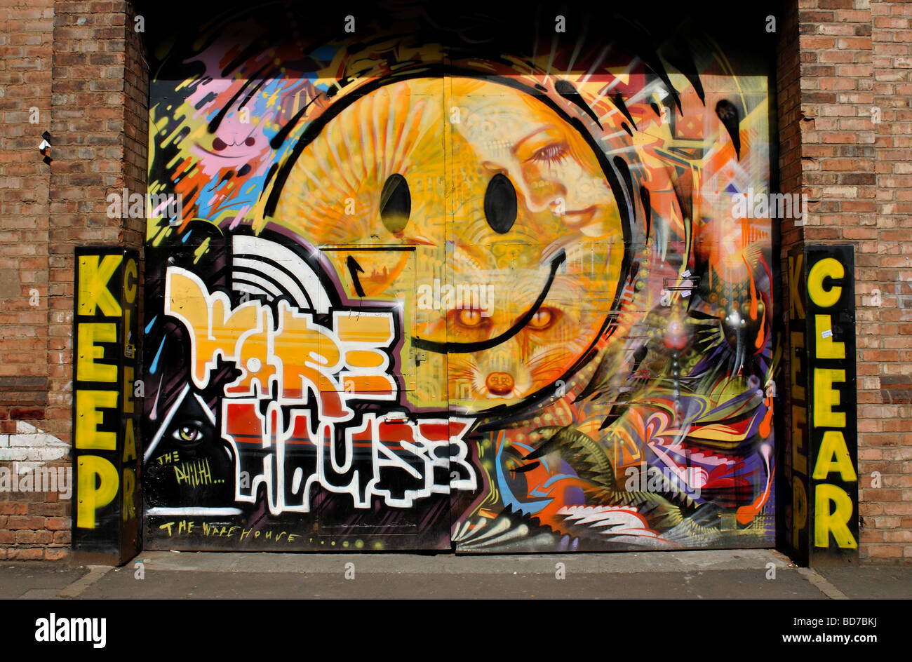Graffiti at Rainbow Warehouse, Digbeth, Birmingham, England, UK Stock Photo