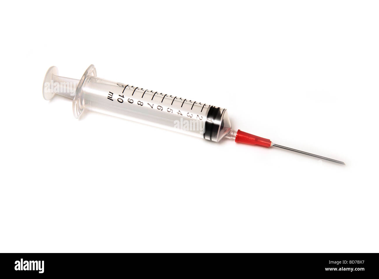 Empty syringe isolated on a white studio background Stock Photo