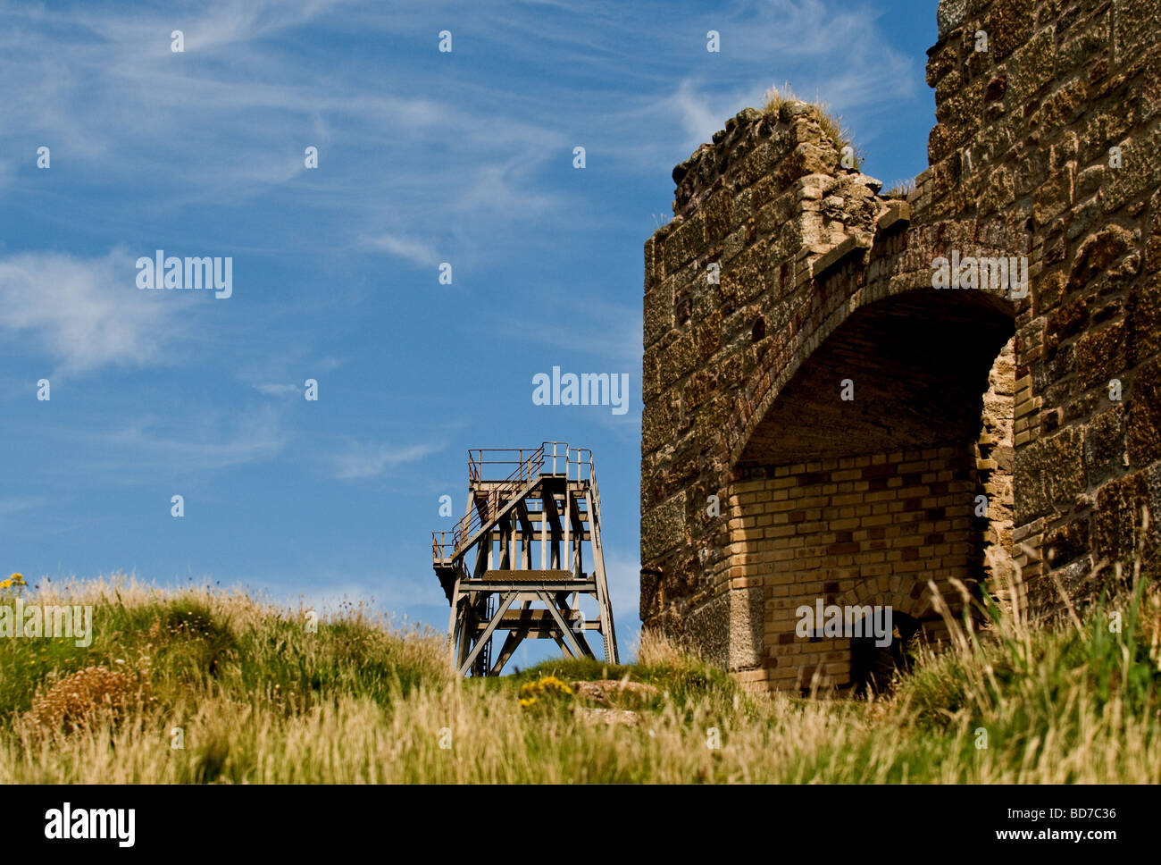 Ruins of Botallack Tin mine in Cornwall. Stock Photo