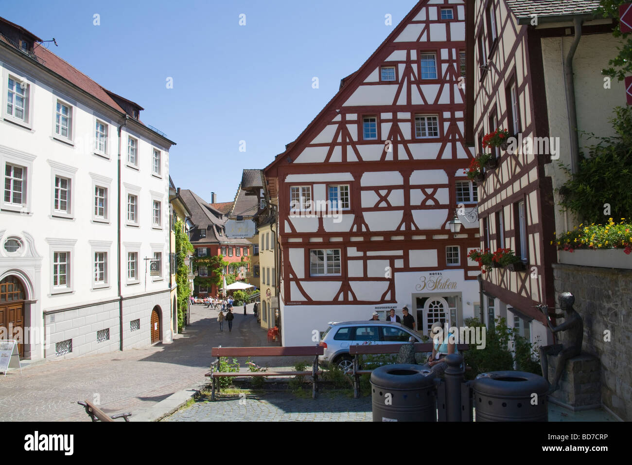 Meersburg Baden Wurttemberg Germany EU Street in Oberstadt upper part of this medieval city Stock Photo