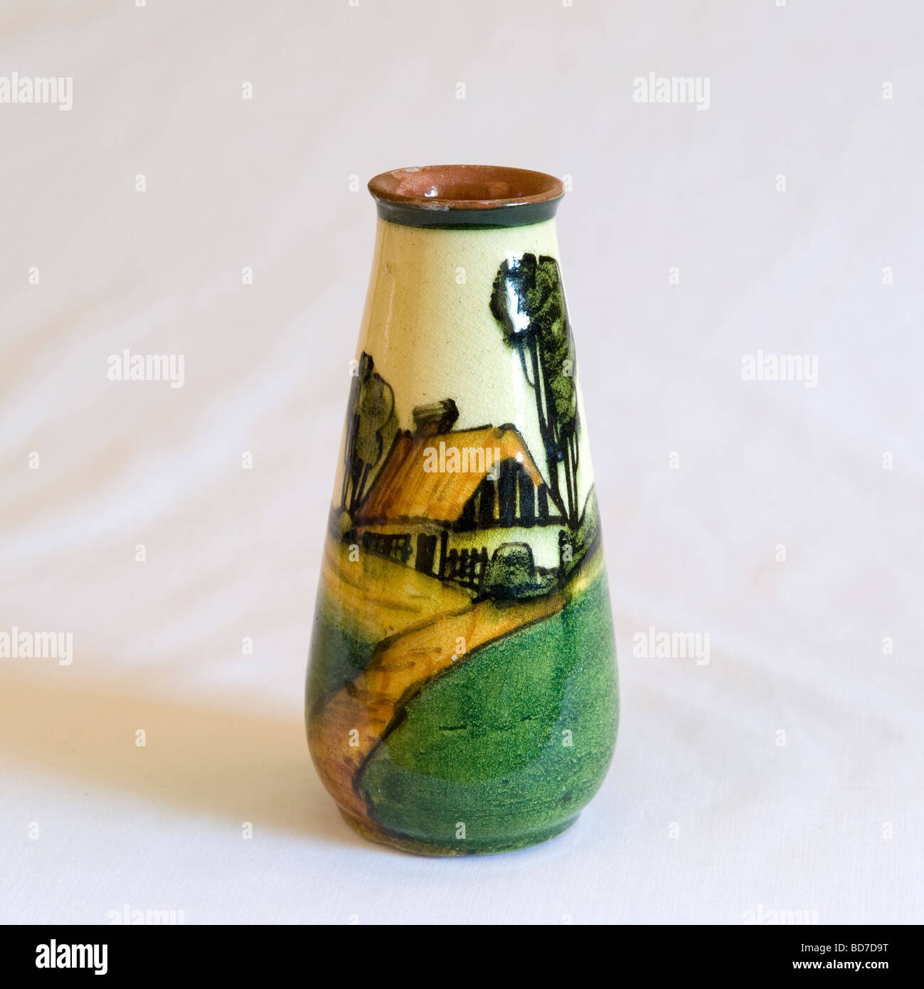 Small Conical Vase from Crown Dorset decorated country cottage Stock Photo