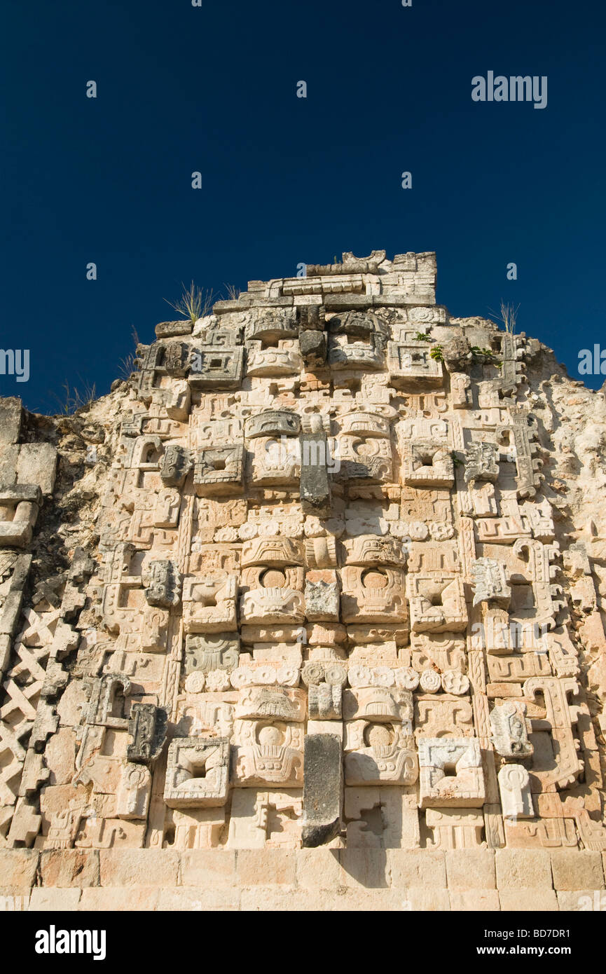 Mexico, Yucatan, Uxmal, Nun's Quadrangle, northern building, Chac the ...