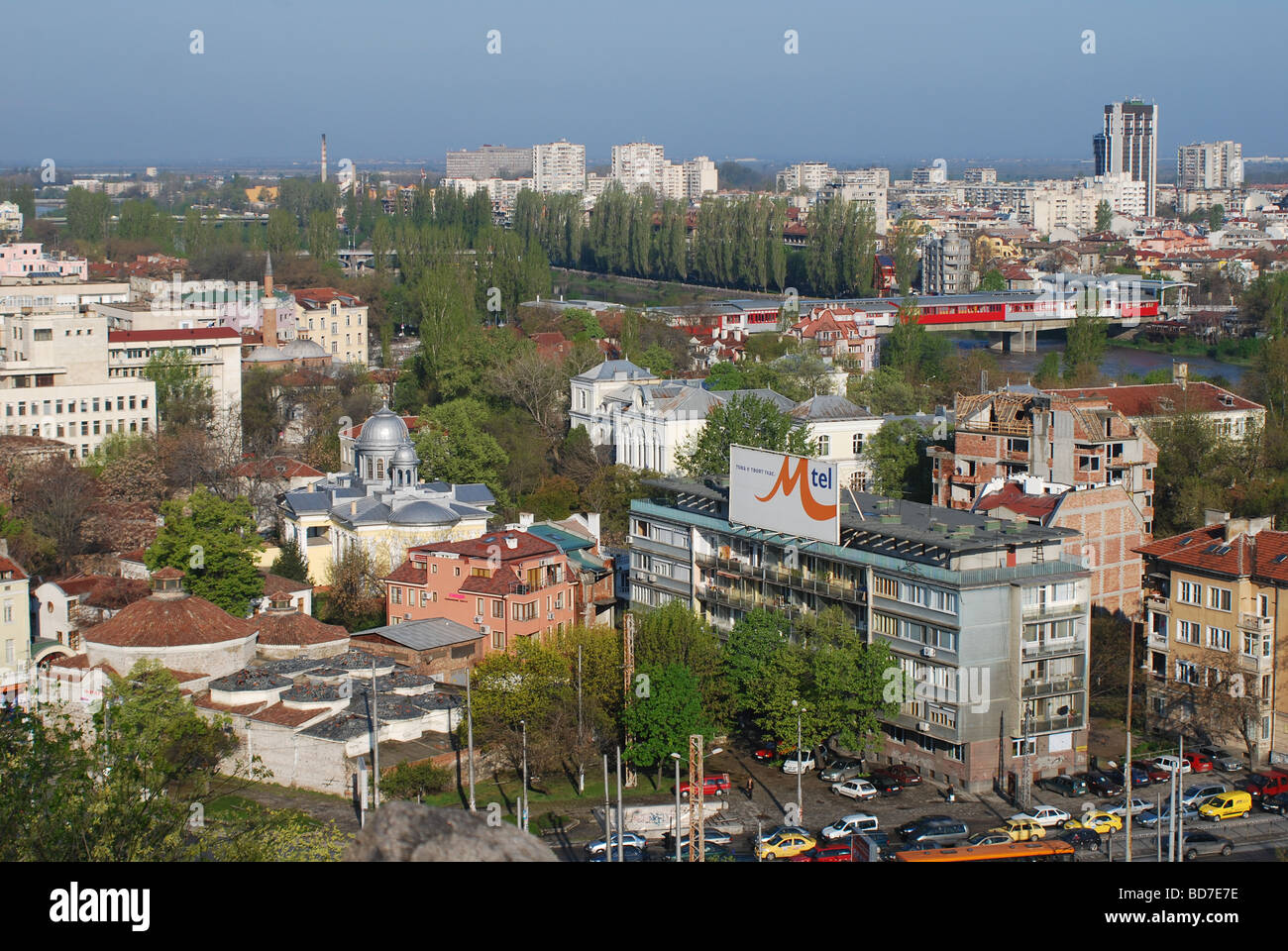 Panorama of Plovdiv from Nebet tepe Stock Photo
