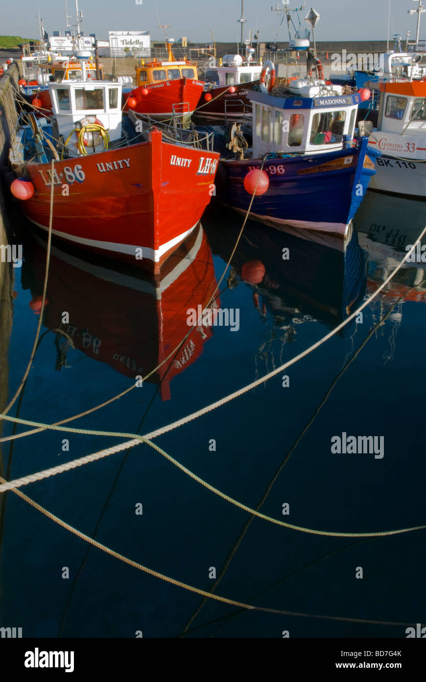 Fishing and pleasure boats in harbour at Seahouses Northumberland UK ...