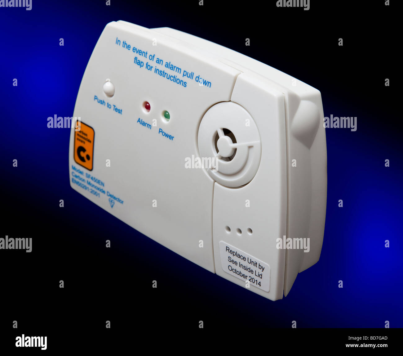 Electronic carbon monoxide CO alarm Stock Photo