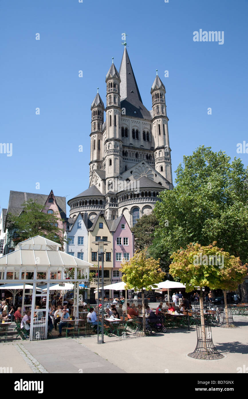 Gross St Martin Church Rheingarten Altstadt Historic Old Town Cologne
