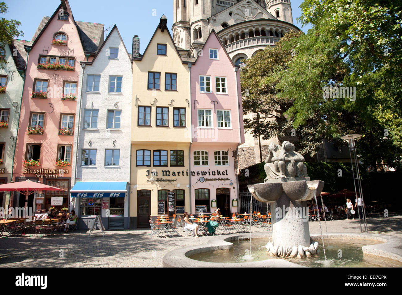 Gross St Martin Church Rheingarten Altstadt Historic Old Town Cologne