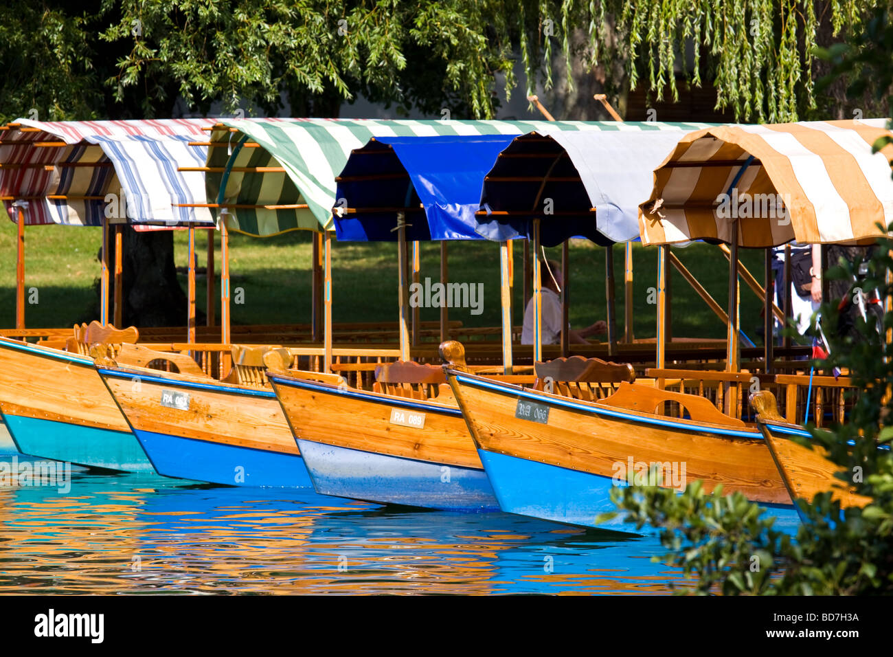 Pletna Boats at Lake Bled Gorenjska Slovenia Stock Photo