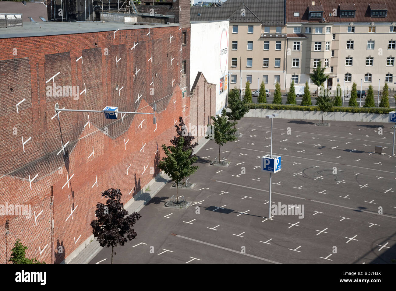 Parking Lot in front of the Kunstwerk building Stock Photo