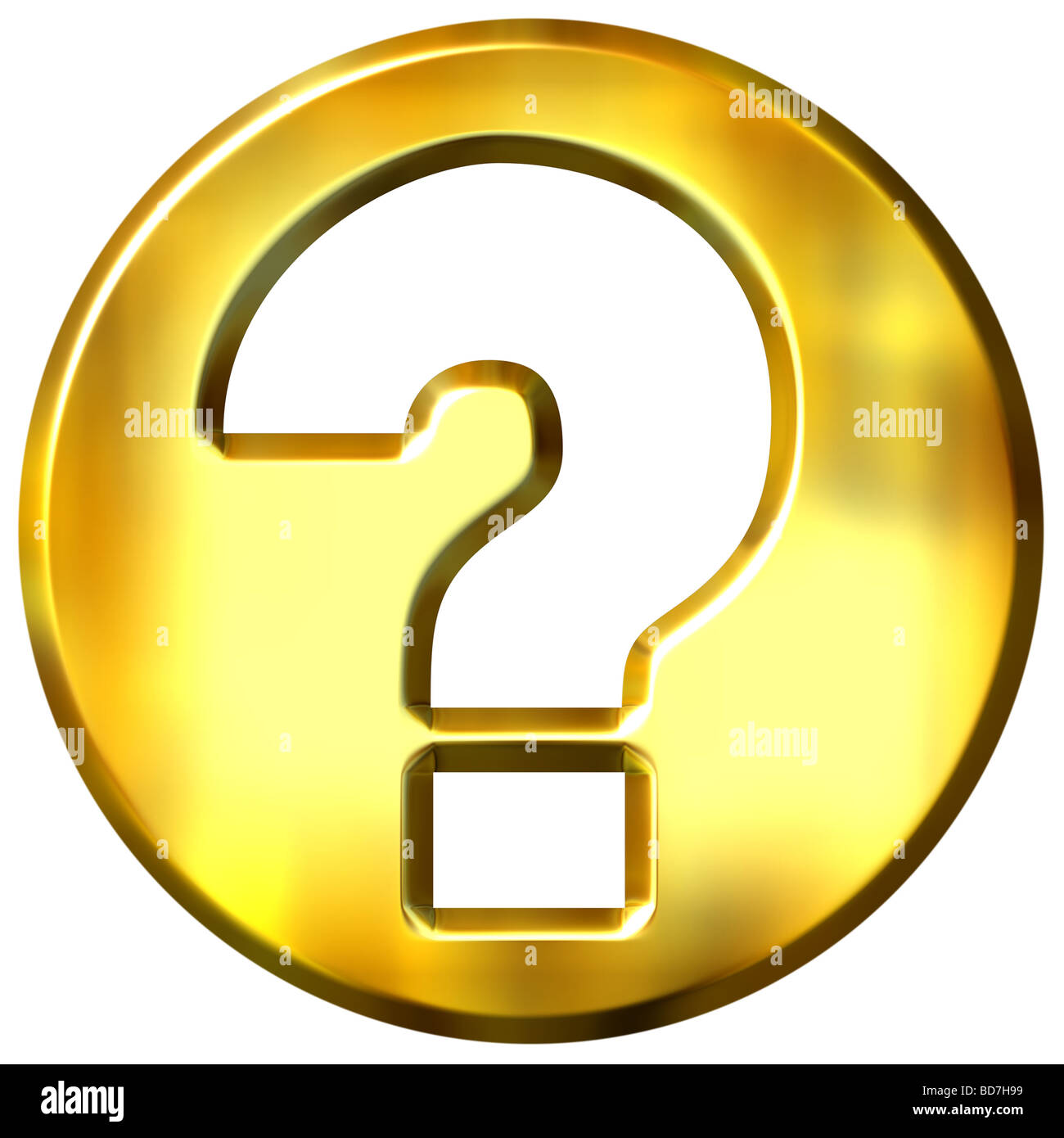 3d golden question sign Stock Photo - Alamy