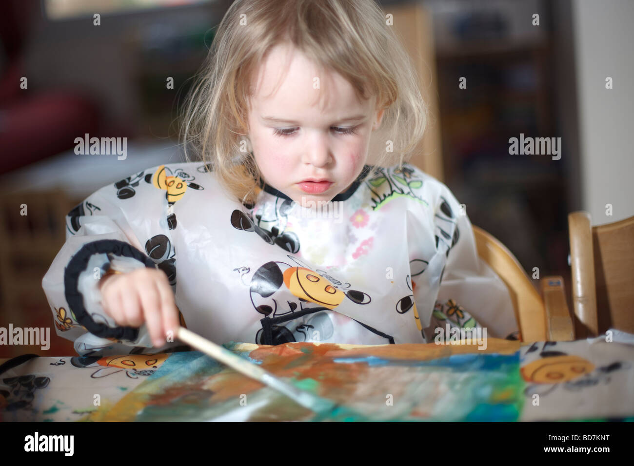 girl painting with watercolors Stock Photo - Alamy