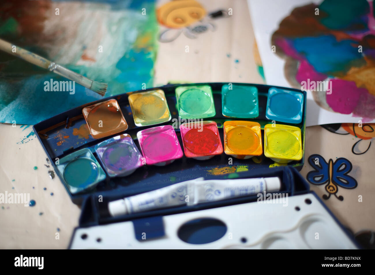 painting with watercolors Stock Photo - Alamy