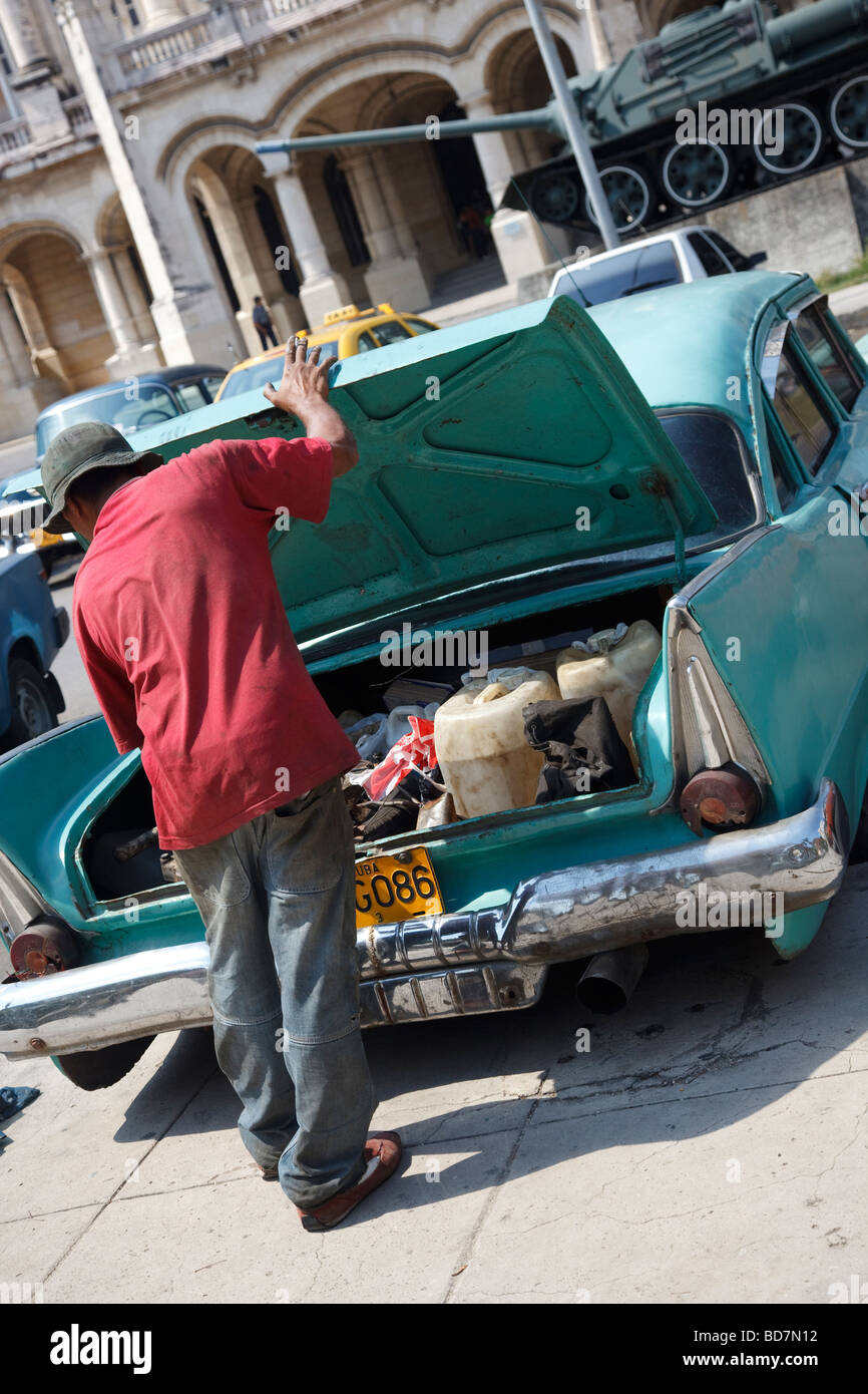 man standing at his old car Stock Photo - Alamy