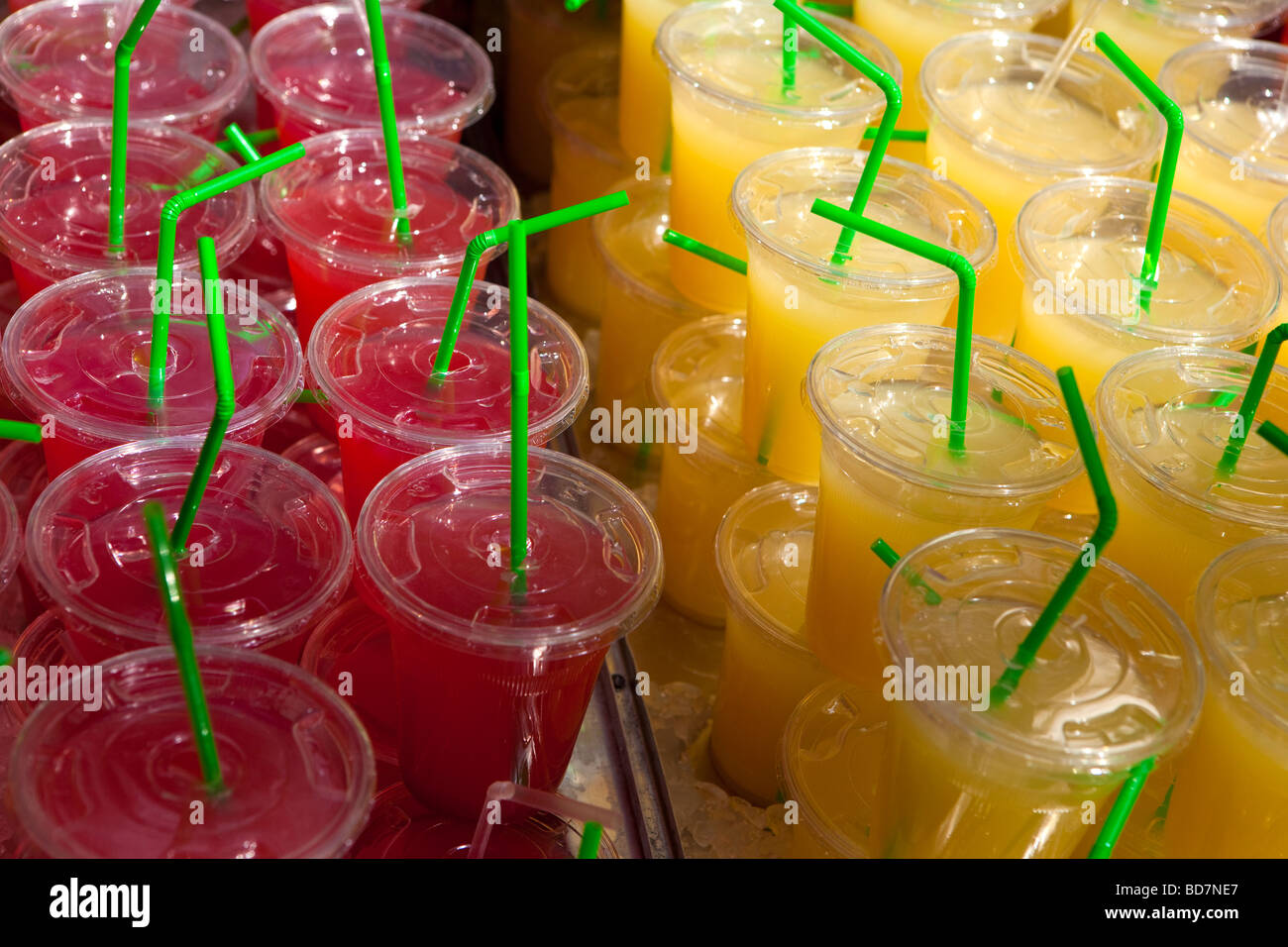 Fruit juice drinks for sale at Borough Market, London Stock Photo Alamy