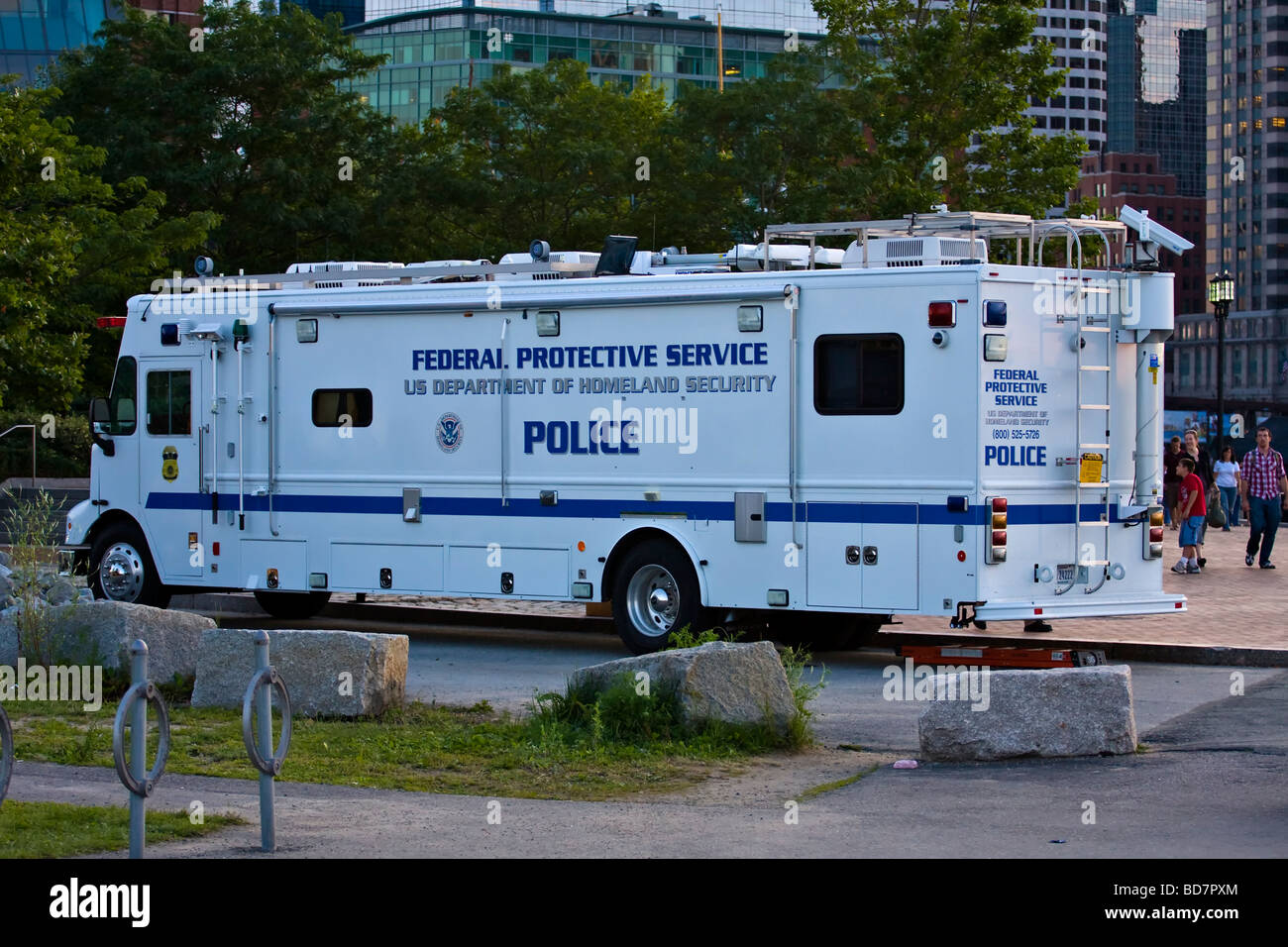 United States Department of Homeland Security.  Federal Protective Service Police Mobile Command Unit. Stock Photo